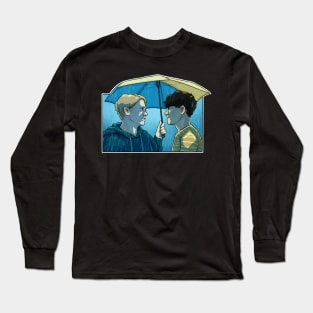 Nick and Charlie - heartstopper drawing - rain Long Sleeve T-Shirt